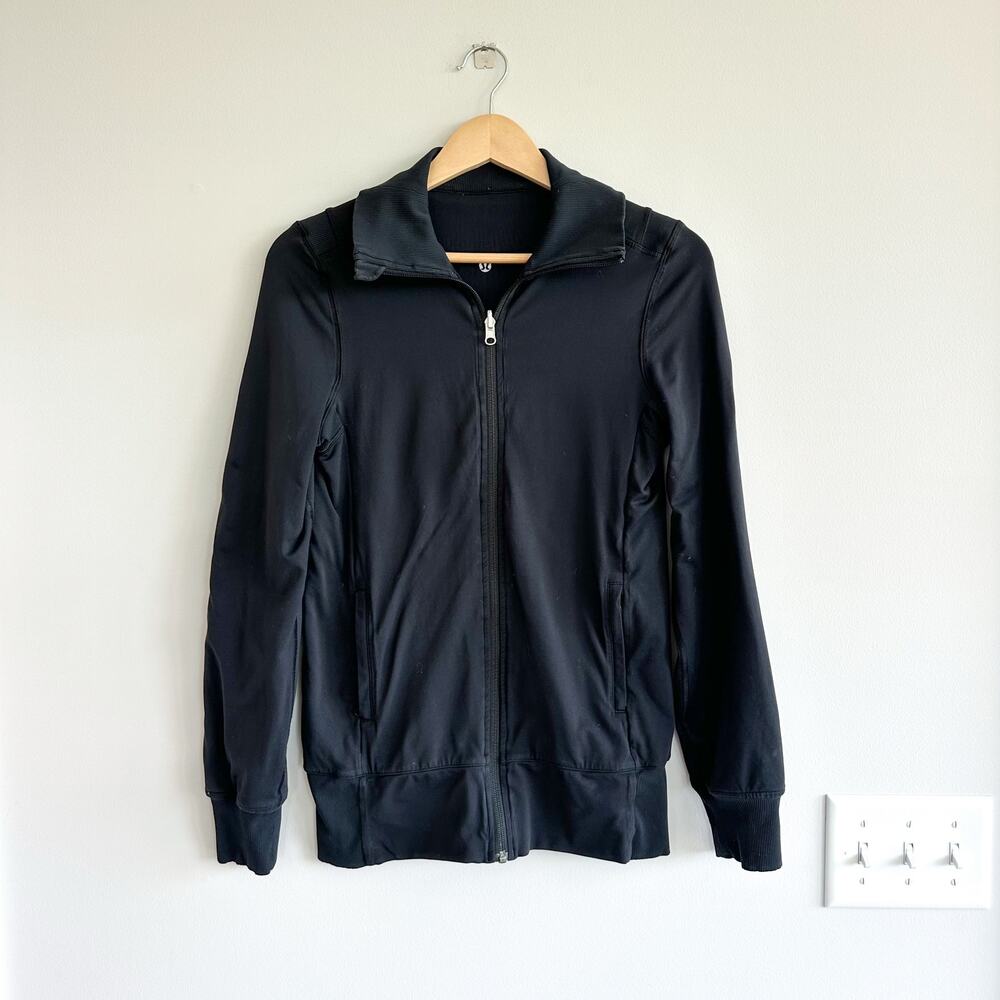 Lululemon Reversible Cinch Mesh Full Zip Pullover Long Sleeve Jacket Black 4